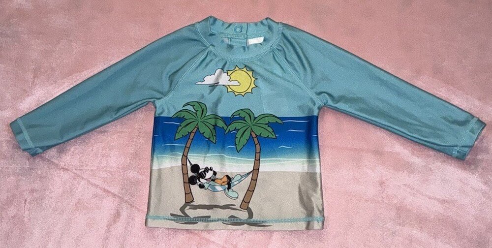 Disney Mickey Swim Shirt Rash guard 9/12 Month